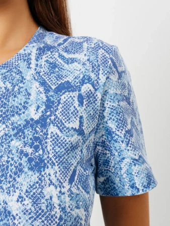 Футболка прямая с принтом хлопок больших размеров ФК561