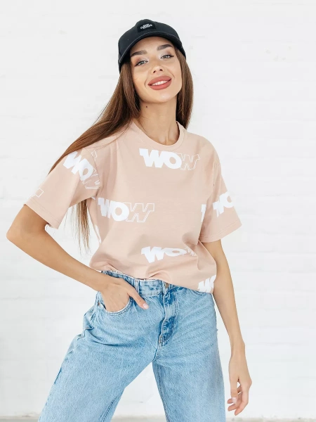 Футболка оверсайз с принтом большого размера