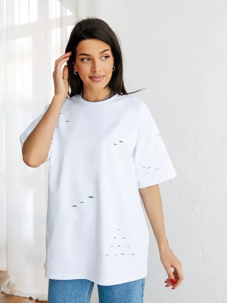 Футболка оверсайз большого размера с дырками