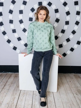 Кофта теплая одежда с принтом и блестками