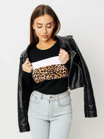 Лонгслив женский облегающий с принтом дк573