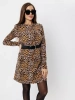 Платье женское леопардовое футер теплое нарядное ПЛФ591