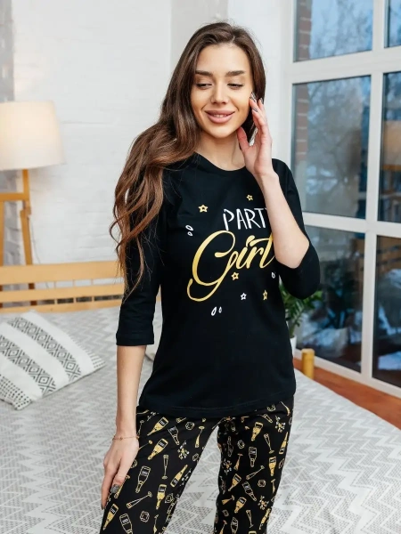 Пижама женская со штанами домашний костюм