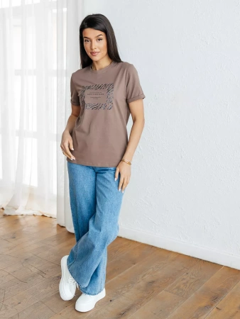 Футболка базовая хлопок с принтом больших размеров