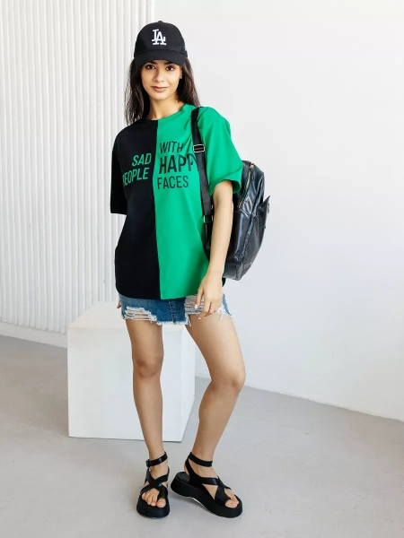 Футболка с принтом больших размеров спортивная ФК531