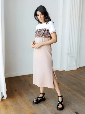 Платье женское леопардовое больших размеров длинное ПЛК569