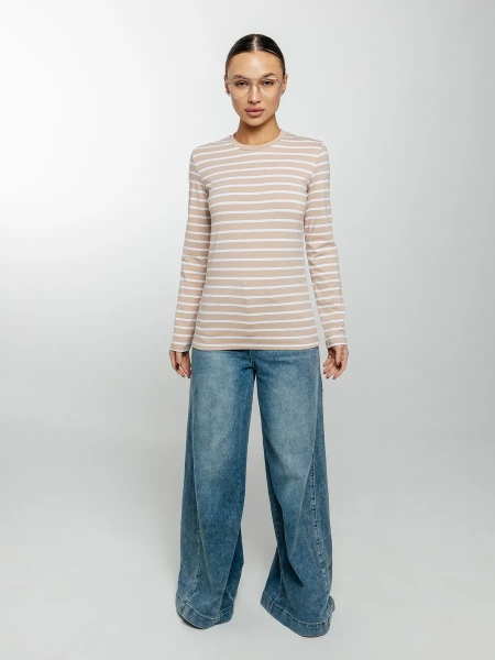 Лонгслив тельняшка большого размера джемпер