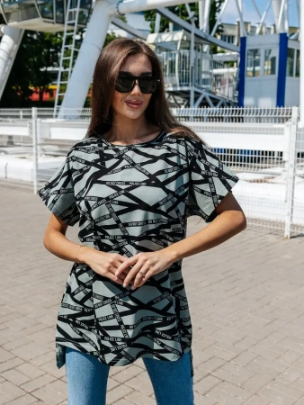 Туника женска оверсайз домашняя с принтом платье