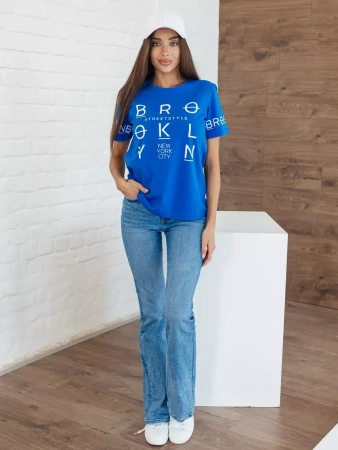 Футболка хлопок с принтом новогодняя больших размеров ФК562