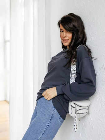 Свитшот женский оверсайз больших размеров ДФ545