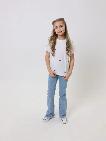 Футболка для девочки оверсайз с принтом хлопок