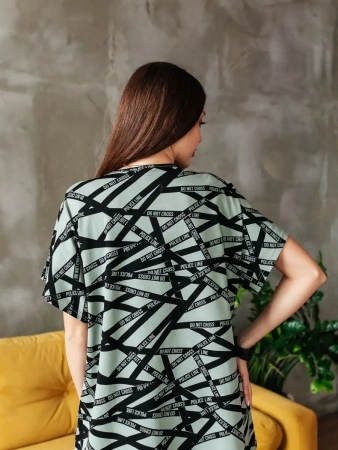 Туника женска оверсайз домашняя с принтом платье