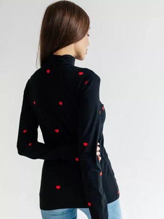 Водолазка женская облегающий лонгслив с принтом ДК572