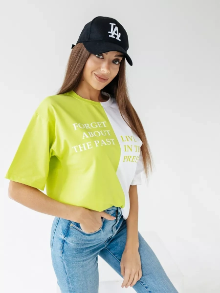 Футболка с принтом оверсайз больших размеров ФК531