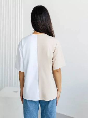 Футболка базовая с принтом оверсайз больших размеров