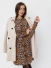 Платье женское леопардовое футер теплое нарядное ПЛФ591