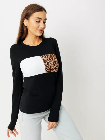 Лонгслив женский облегающий с принтом дк573