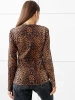 Лонгслив леопардовый женский облегающий с принтом дк571
