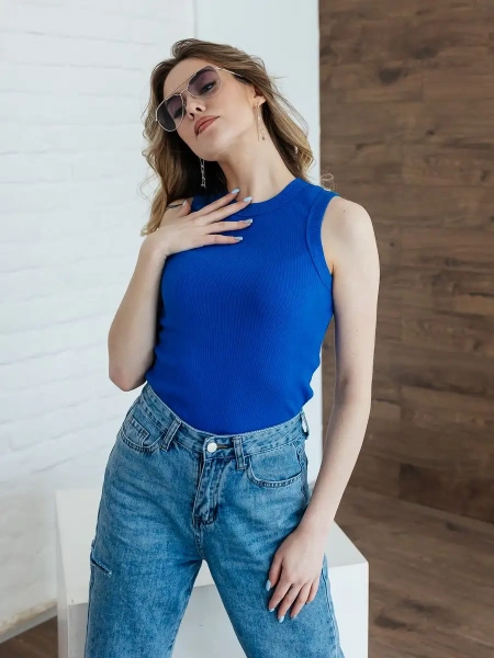 Топ под пиджак в рубчик спортивная майка МК558