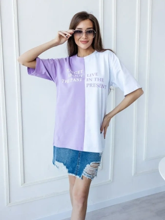 Футболка с принтом оверсайз больших размеров