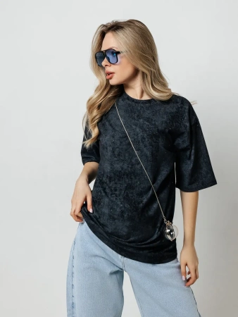 Футболка женская летняя варенка оверсайз базовая хлопок