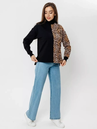 Кофта с горлом оверсайз большого размера нарядный