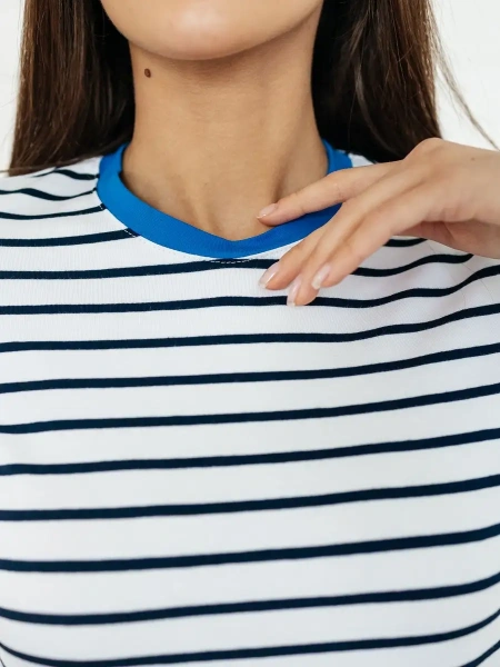 Лонгслив тельняшка большого размера джемпер