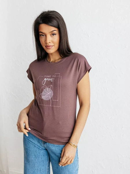 Футболка вискоза большого размера с принтом летняя