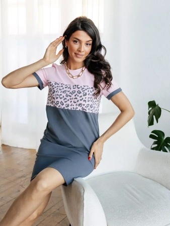 Платье домашнее женское больших размеров прямое повседневное