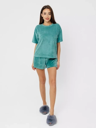 Пижама женская с шортами комплект велюровый