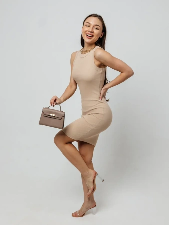 Платье женское в рубчик