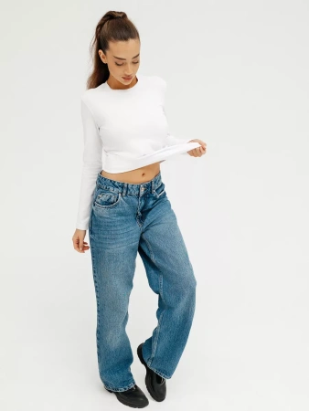 Лонгслив белый облегающий кофта больших размеров дк540