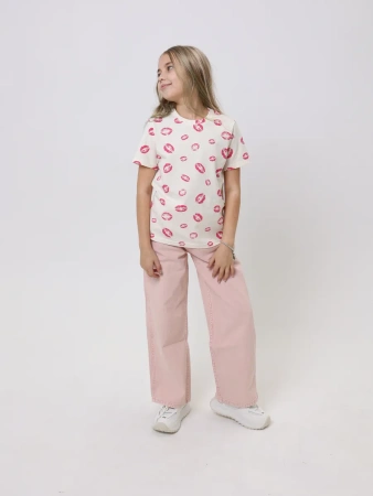 Футболка для девочки с принтом хлопок летняя пляжная