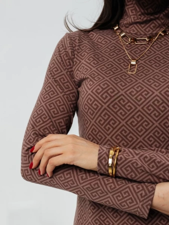 Водолазка женская облегающий лонгслив с принтом ДК572