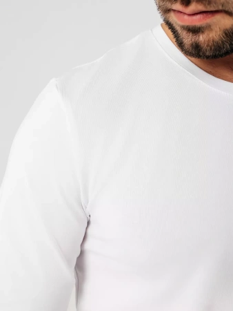 Белый лонгслив с длинным рукавом