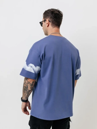 Футболка базовая оверсайз с принтом хлопок летняя