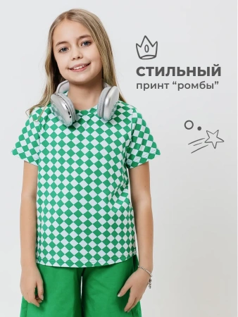 Футболка для девочки с принтом хлопок летняя пляжная