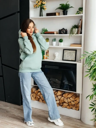 Однотонное худи с начесом