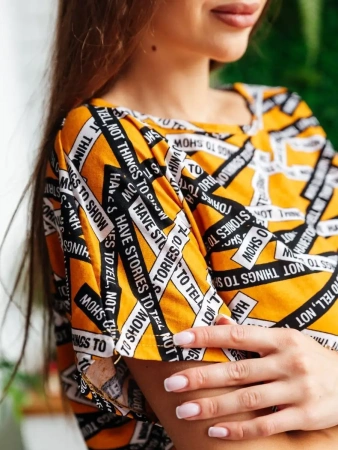 Туника женска оверсайз домашняя с принтом платье