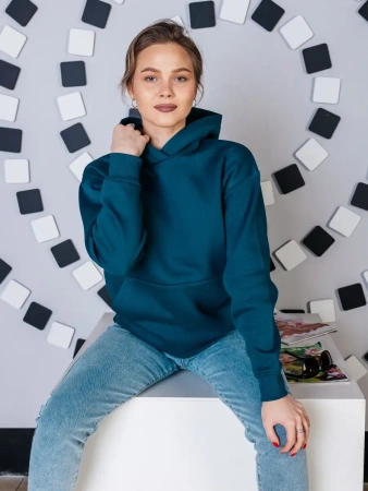 Однотонное худи с начесом