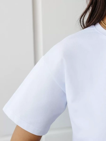 Футболка с принтом базовая хлопок имитация страз новогодняя