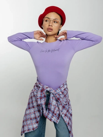 Лонгслив женский облегающий с принтом нарядный ДК589