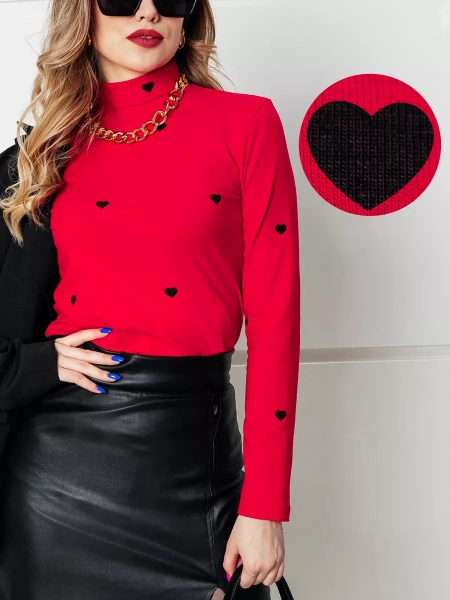 Водолазка женская облегающий лонгслив с принтом ДК572