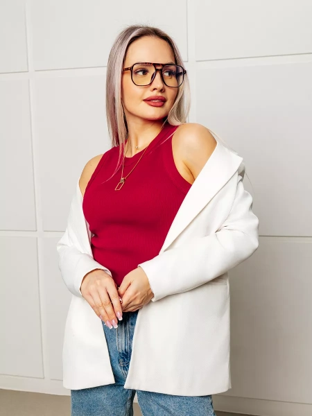 Топ под пиджак в рубчик спортивная майка МК558