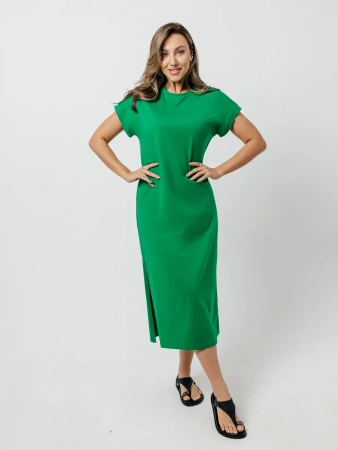 Платье женское летнее трикотажное больших размеров длинное