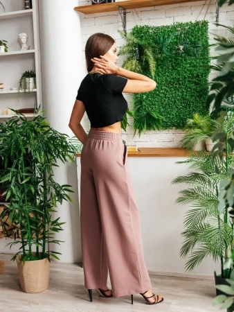 Брюки женские классические палаццо высокой посадкой широкие