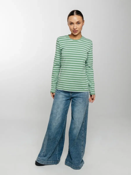 Лонгслив тельняшка большого размера джемпер