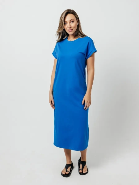 Платье женское летнее трикотажное больших размеров длинное