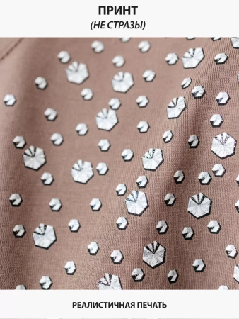 Футболка с принтом базовая хлопок имитация страз новогодняя