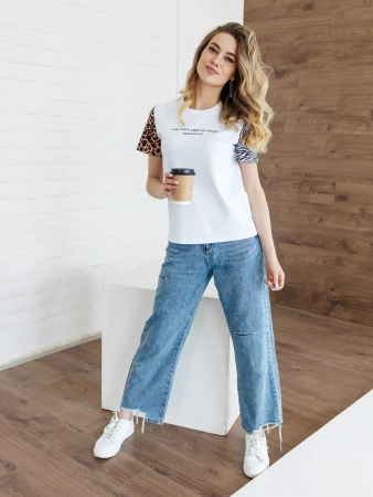 Футболка хлопок с принтом новогодняя больших размеров